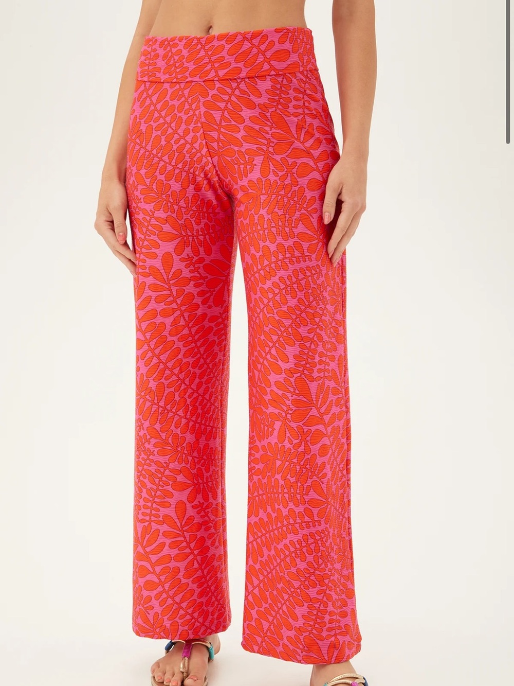 Trina Turk Women’s Trellis Wide Leg Swim Cover up Pants Size Medium Stretch